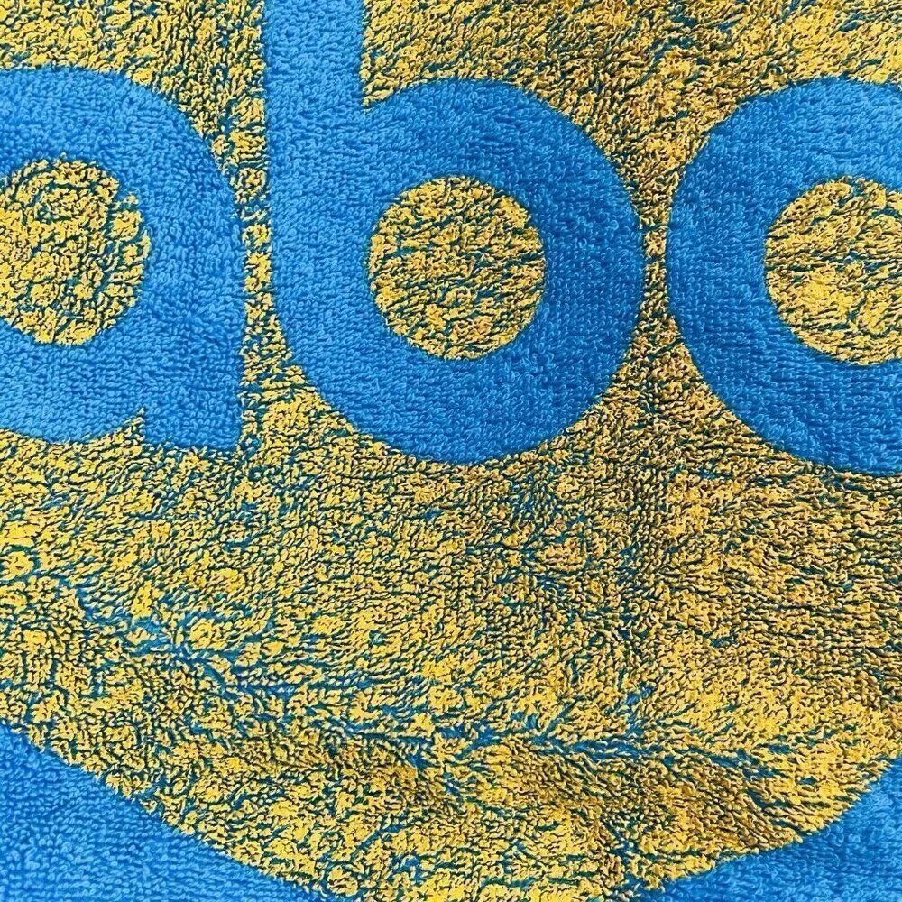 RARE Good Morning America Blue Cotton Beach Towel 60 x 35 ABC Logo Terry Town